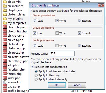 file permissions ftp