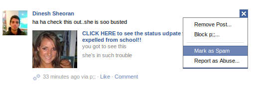 report spam facebook