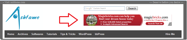 Header ad spot